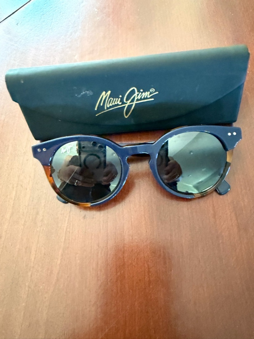 Maui Jim Navy and Tortoise Round Sunglasses
